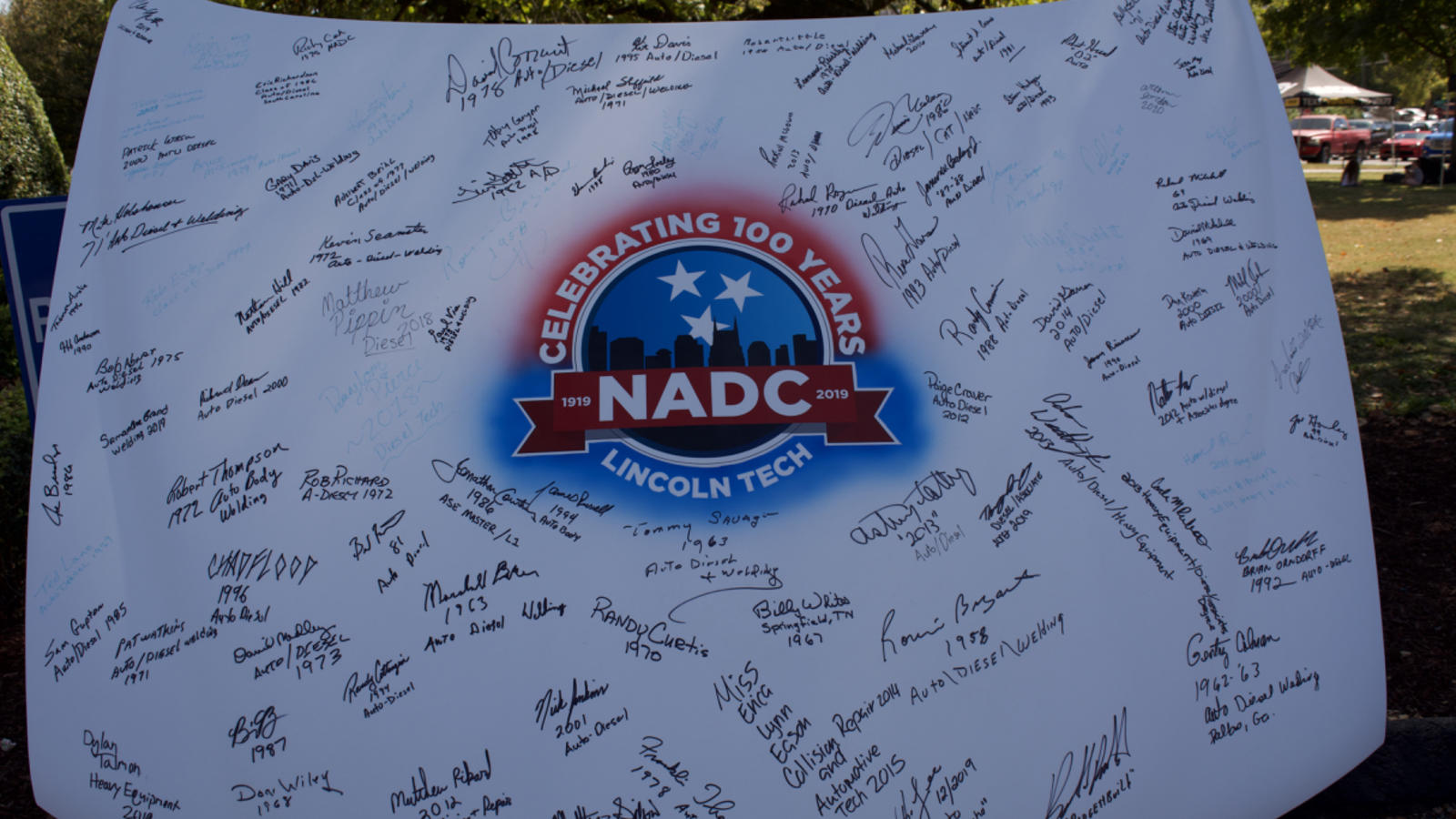 The Commemorative Hood as Autographed by Nashville Alumni.