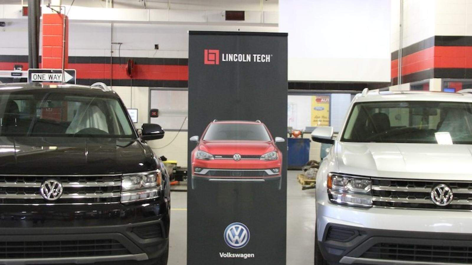 Two 2020 VW Atlas SUVs. Students in Lincoln Tech’s Mahwah NJ automotive training program with VW specialty