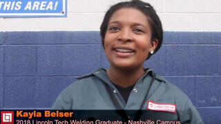 Nashville Graduate Kayla Belser discusses her Welding Career and the training she received at Lincoln Tech.