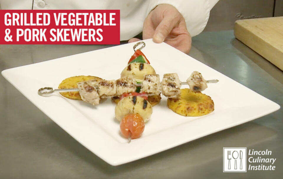 Grilled Vegetables and Pork Skewers Recipe